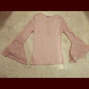 Golden Bell sleeve Keyhole top